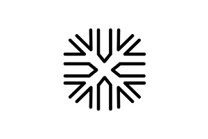 Snowflake color line icon. Geometric
