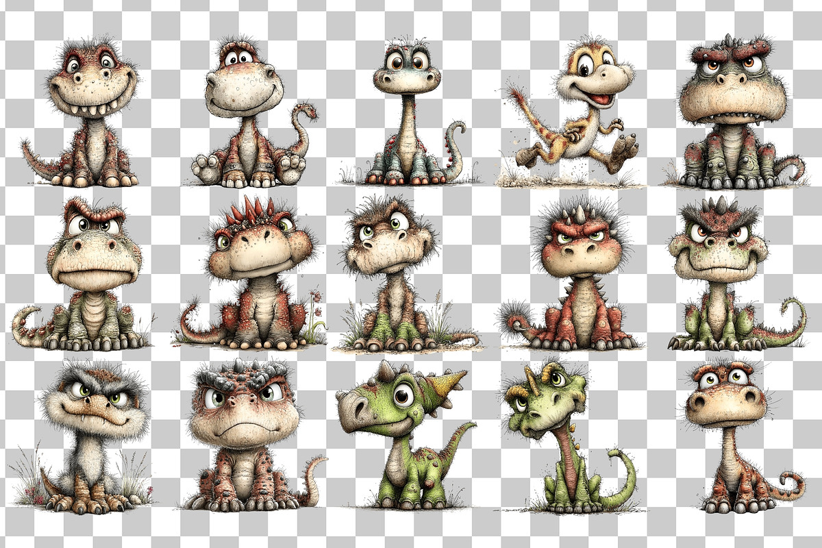 Whimsical Quirky Dinosaur PNG, an Animal Illustration by Nicolle's Colorful Art (Photo 3 of 5)