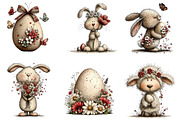 Easter Bunny Clipart Bundle, an Illustration by CreationArt (Thumbnail 4 of 5)
