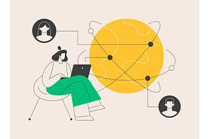 Global network connection abstract, a Technology Illustration by Visual Generation
