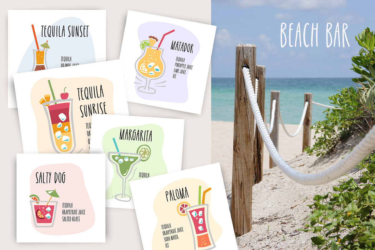 Cocktails Cute Drinks Collection, a Decorative Illustration by Naty Art (Photo 3 of 12)