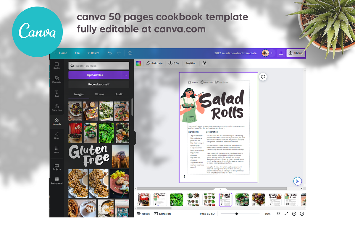 Canva Salad Recipes Cookbook Templat, a Magazine Template by DeLaGranSiete (Photo 11 of 11)