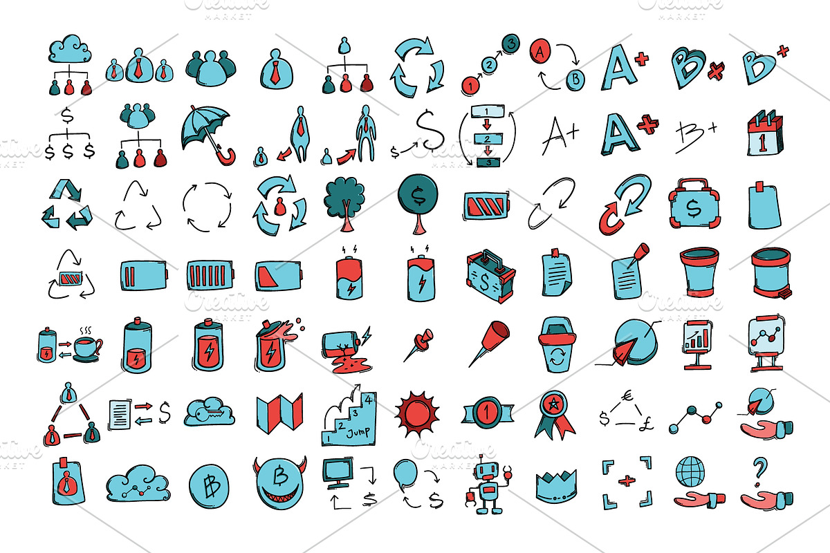 540 Business doodle icons color set, an Outline Icon by TKDoodle (Photo 2 of 9)