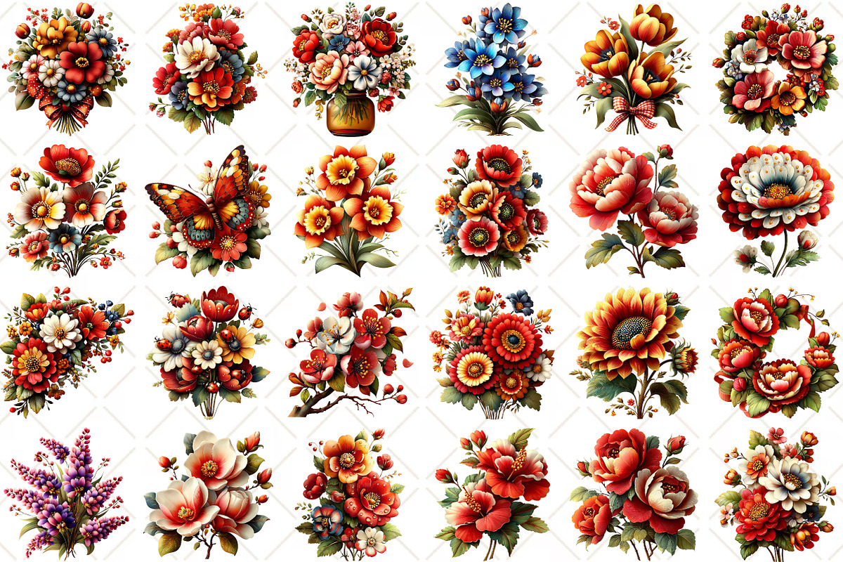 Watercolor Spring Floral Clipart, an Illustration by Black Bird Studio (Photo 2 of 5)