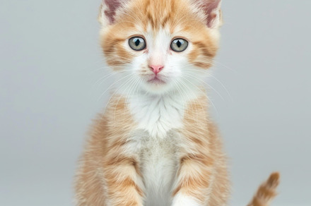 A Fluffy Ginger Kitten Posing with Innocence - Generative AI, an Animal Photo by José Manuel Gelpi