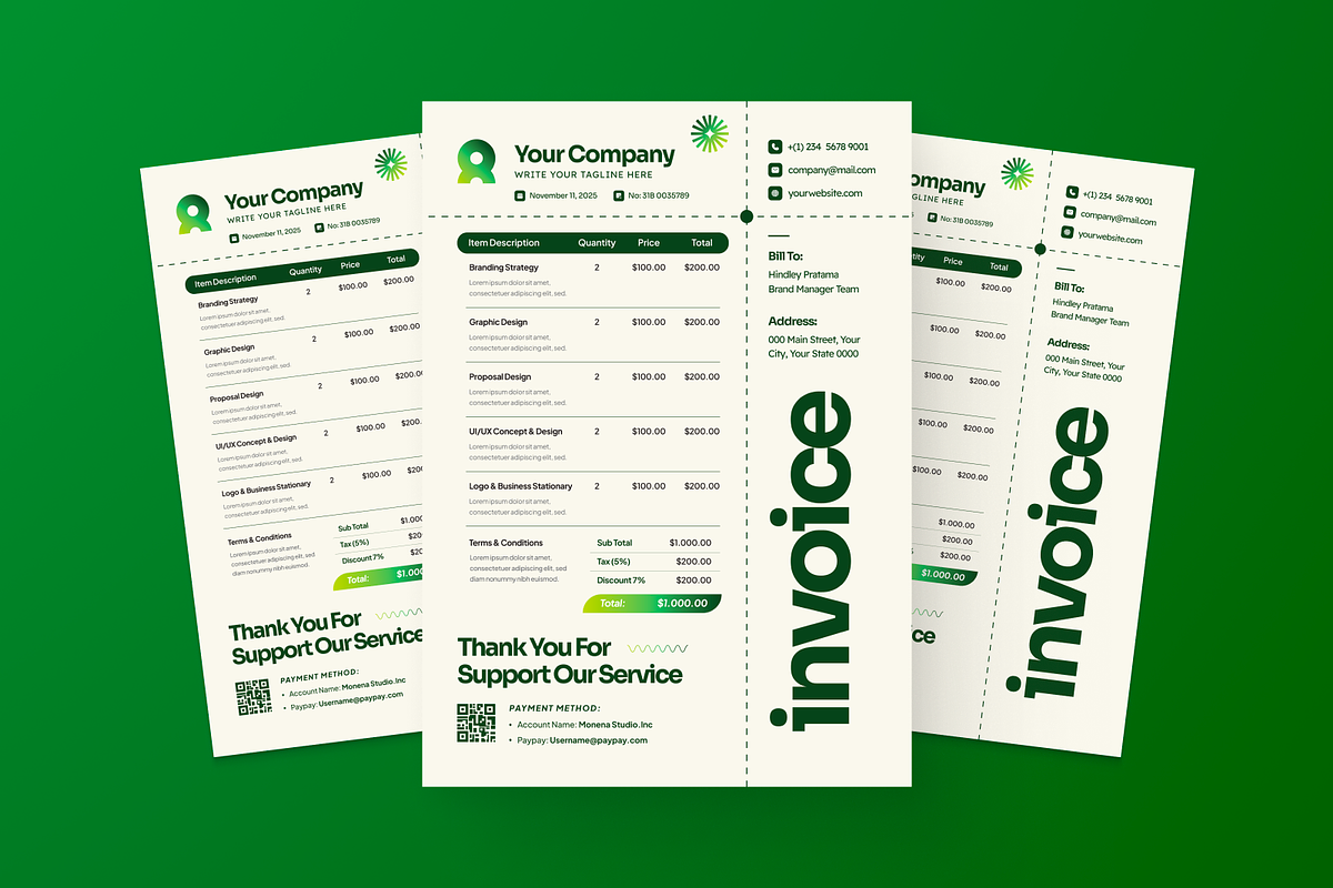 Simple Billing Invoice, a Stationery Template by MMPixelCraft (Photo 6 of 6)