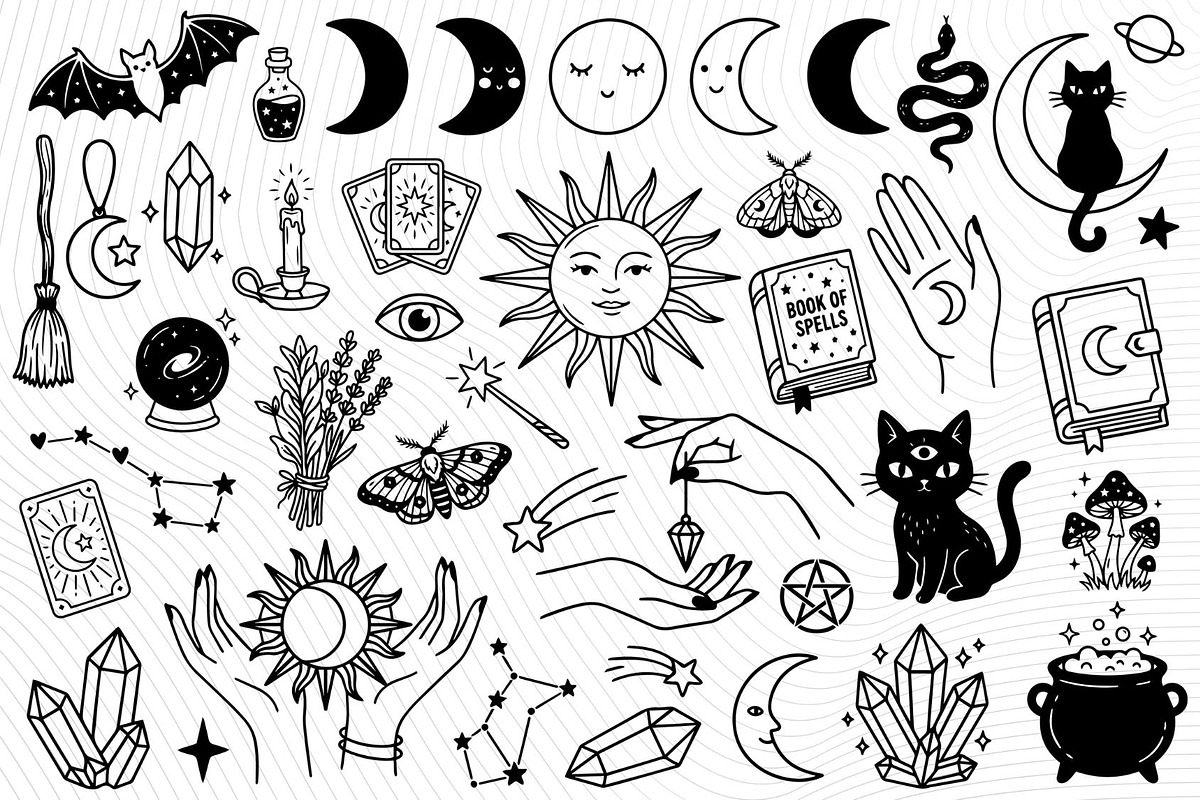 Mystic Witchy Clipart Bundle Magic, an Object Graphic by PassionPNGcreation (Photo 1 of 5)
