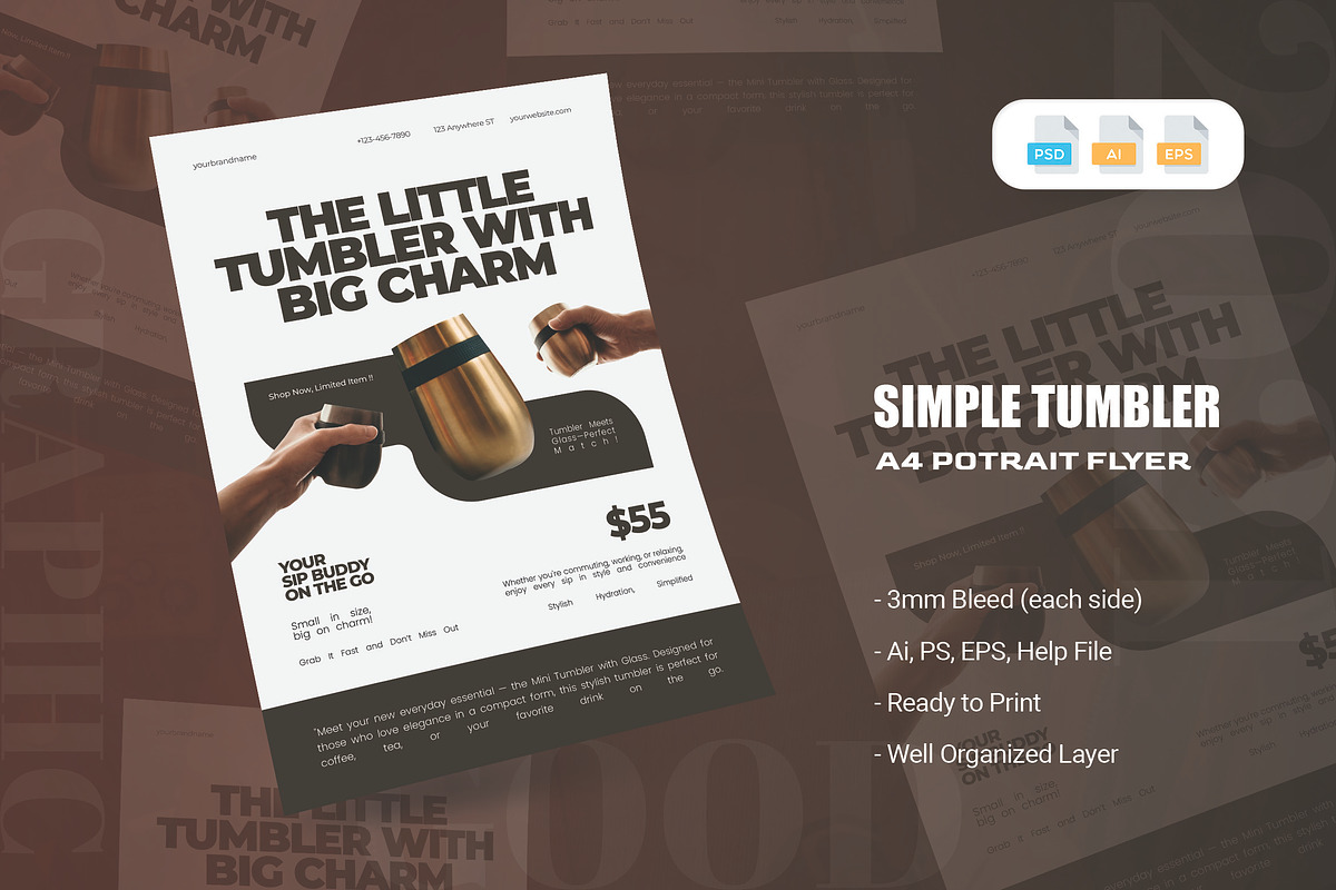 Simple Tumbler - Flyer, a Flyer Template by AQR Studio (Photo 1 of 2)