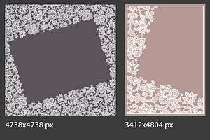 Lace Seamless Ribbons And Frames.