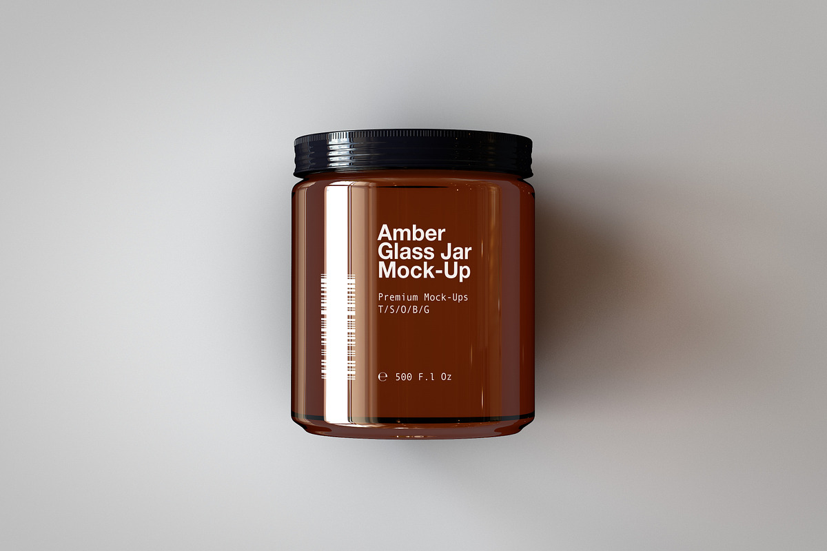 Amber Glass Jar Mock-Up, a Household Mockup by TSOBG (Photo 7 of 16)