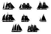 Sailing Ships Set, a Transportation Illustration by Albert Does Stuff (Thumbnail 2 of 3)