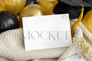 Graduation Invitation Card Mockup, a Product Mockup by TatiMockup