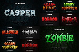 Set Of Horror Text Effect Vol 1