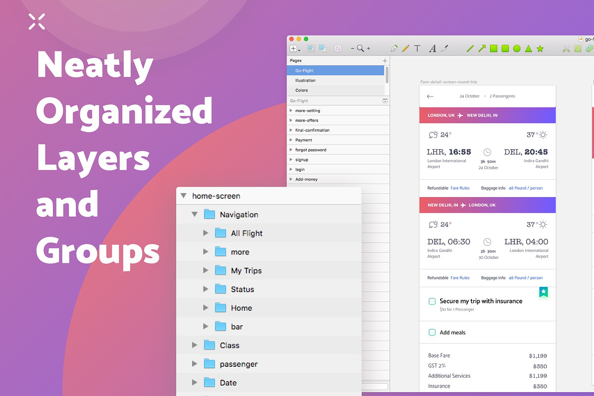 GO-Flight Mobile App - UI kit, an UI Kit Template by Design Oxy (Photo 2 of 6)
