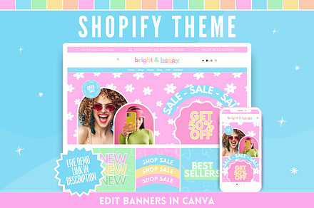 Bright & Happy Shopify Theme, a Shopify Template by SunshineStudioBoutique