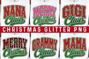 Merry Christmas Glitter Png Bundle, a Transportation Illustration by SinaCreation