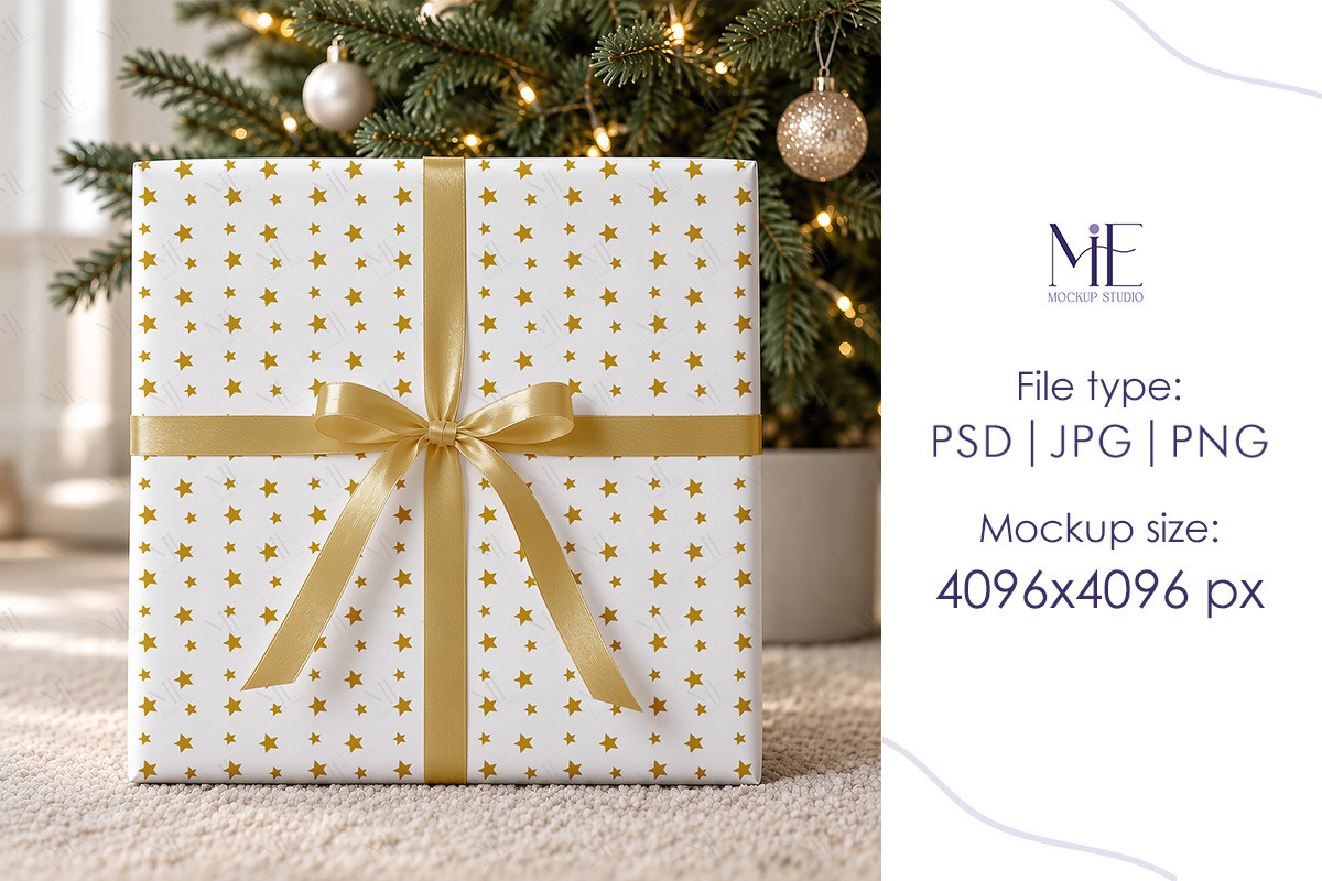 Christmas Gift Wrapping Paper Mockup, a Packaging Mockup by Mie Mockup Studio (Photo 6 of 7)