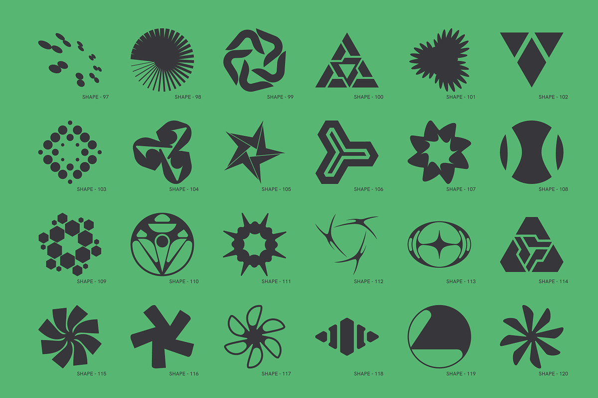 120 Abstract Geometric Shapes Part 4, a Graphic by Vanzyst (Photo 6 of 6)