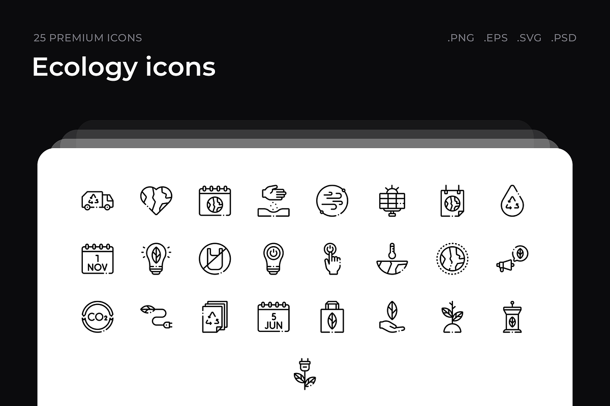 Ecology icons, an Outline Icon by Wencory (Photo 1 of 2)