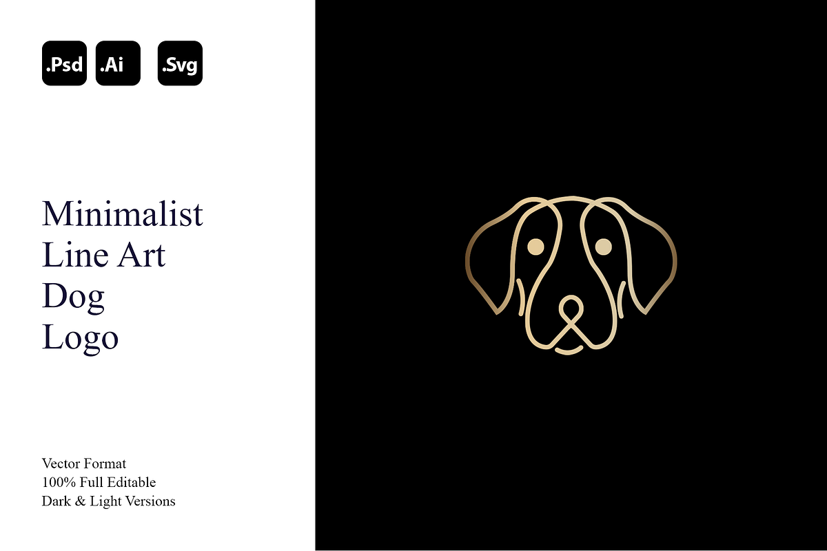 Minimalist Line Art Dog Logo | Creative Market