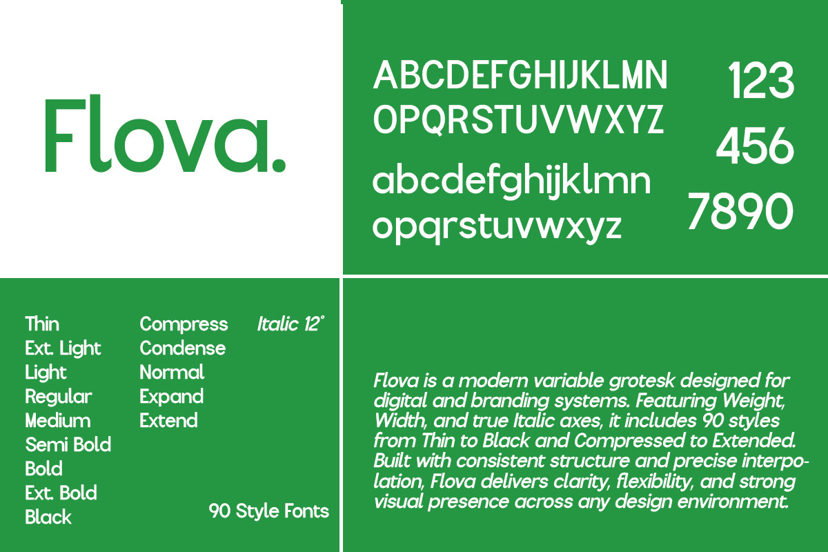 Flova, a Sans Serif Font by Slex Studio (Photo 4 of 12)