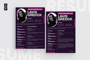 Purple Color Shape Resume CV, a Resume Template by iDoodle Studio