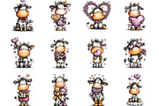 Whimsical Valentine Cow Clipart, an Illustration by Designking (Thumbnail 3 of 5)
