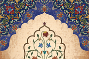 Mughal Floral Arch Illustration, a Decorative Illustration by Mughal Wallpaper (Thumbnail 1 of 3)