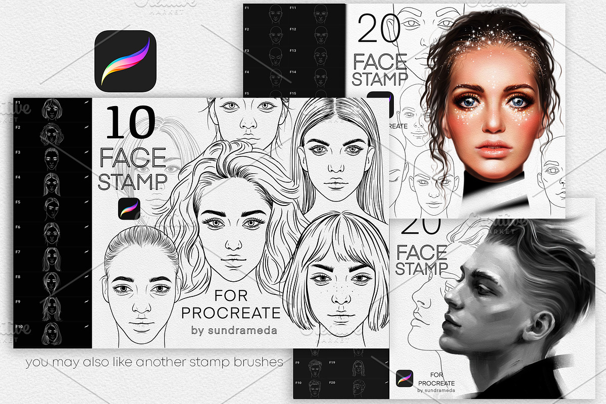 Floral Headband Stamps for Procreate, a Brush Add-On by sundrameda (Photo 5 of 7)