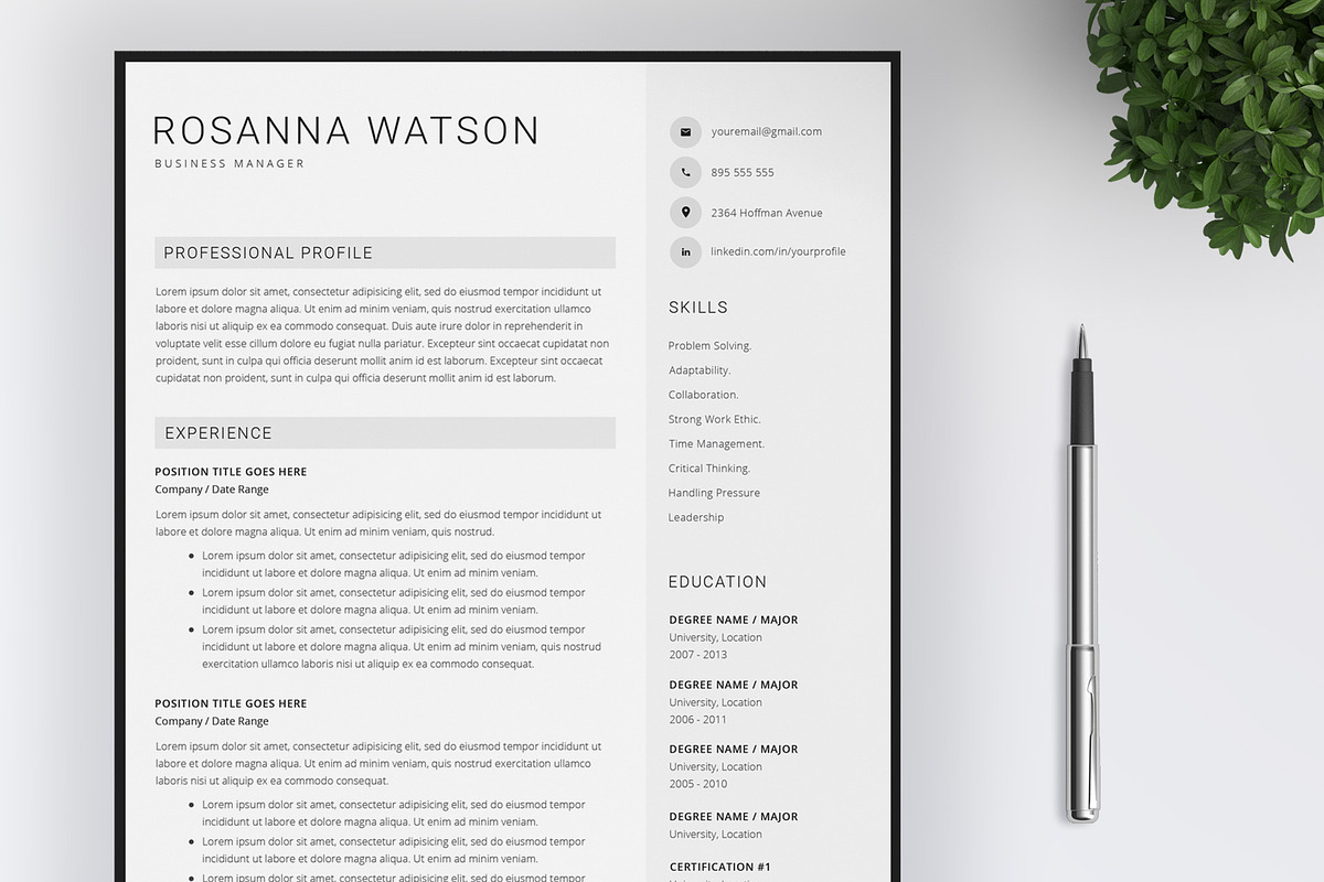 Resume Template / 4 Pages CV, a Resume Template by SalientResume (Photo 1 of 5)