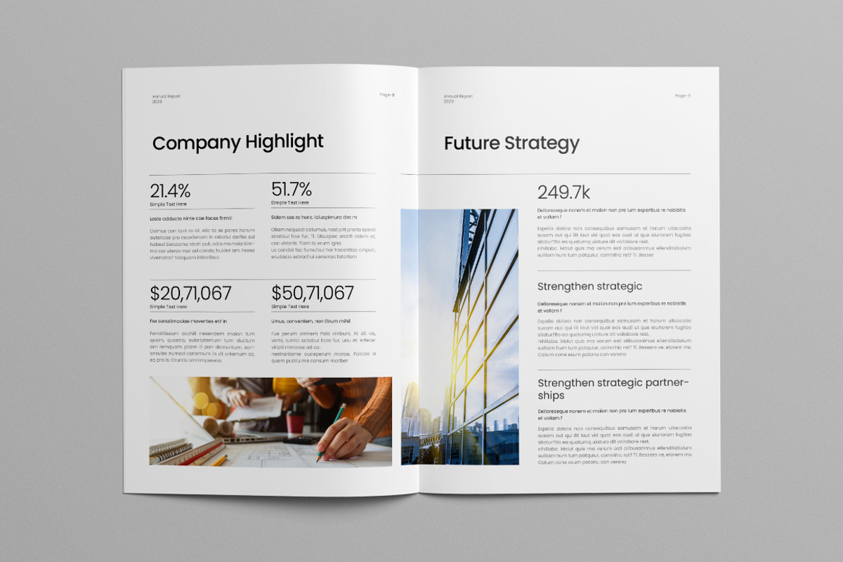 Annual Report Template | Canva, a Brochure Template by Pixelpick (Photo 5 of 9)