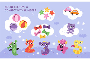 Kids learning numbers game. Count, an Object Illustration by YummyBuum