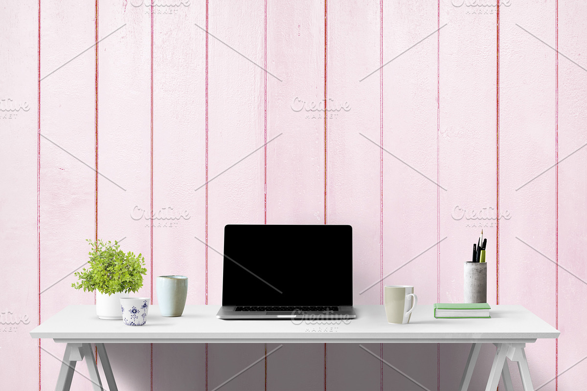 pink background & mockup bundle, a Texture Graphic by PinkJellyfish (Photo 7 of 11)