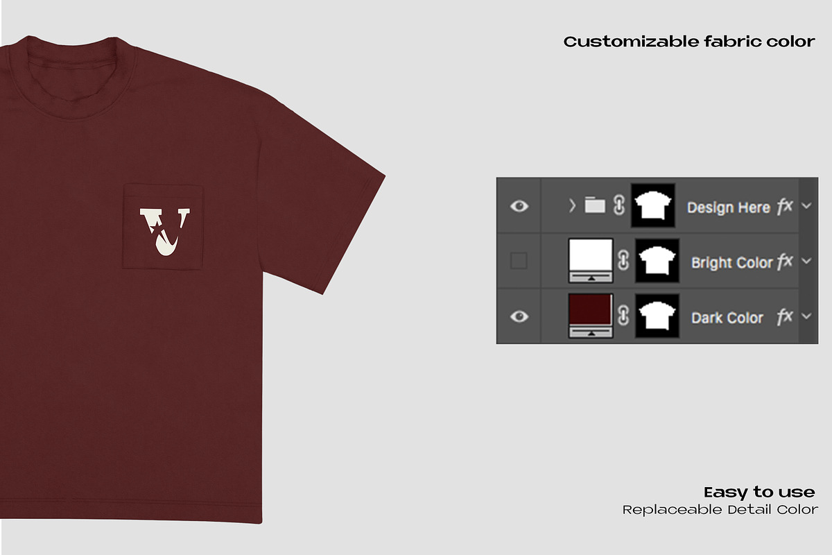 BOXY FIT T-SHIRT POCKET MOCKUP, an Apparel Mockup by Voyage Studio (Photo 4 of 4)