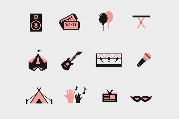 12 Festival And Concert Icons
