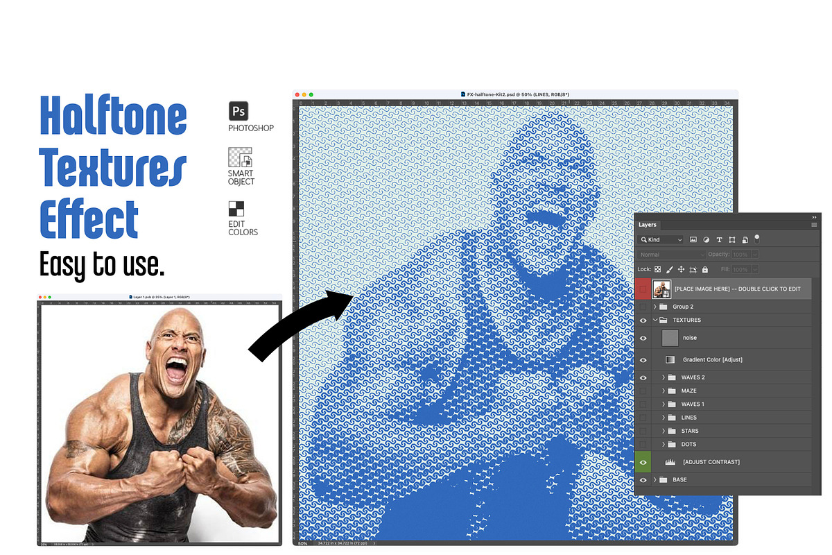 Halftone Master Bundle 2 Instant PSD, a Layer Style Add-On by LESZ Design (Photo 3 of 10)