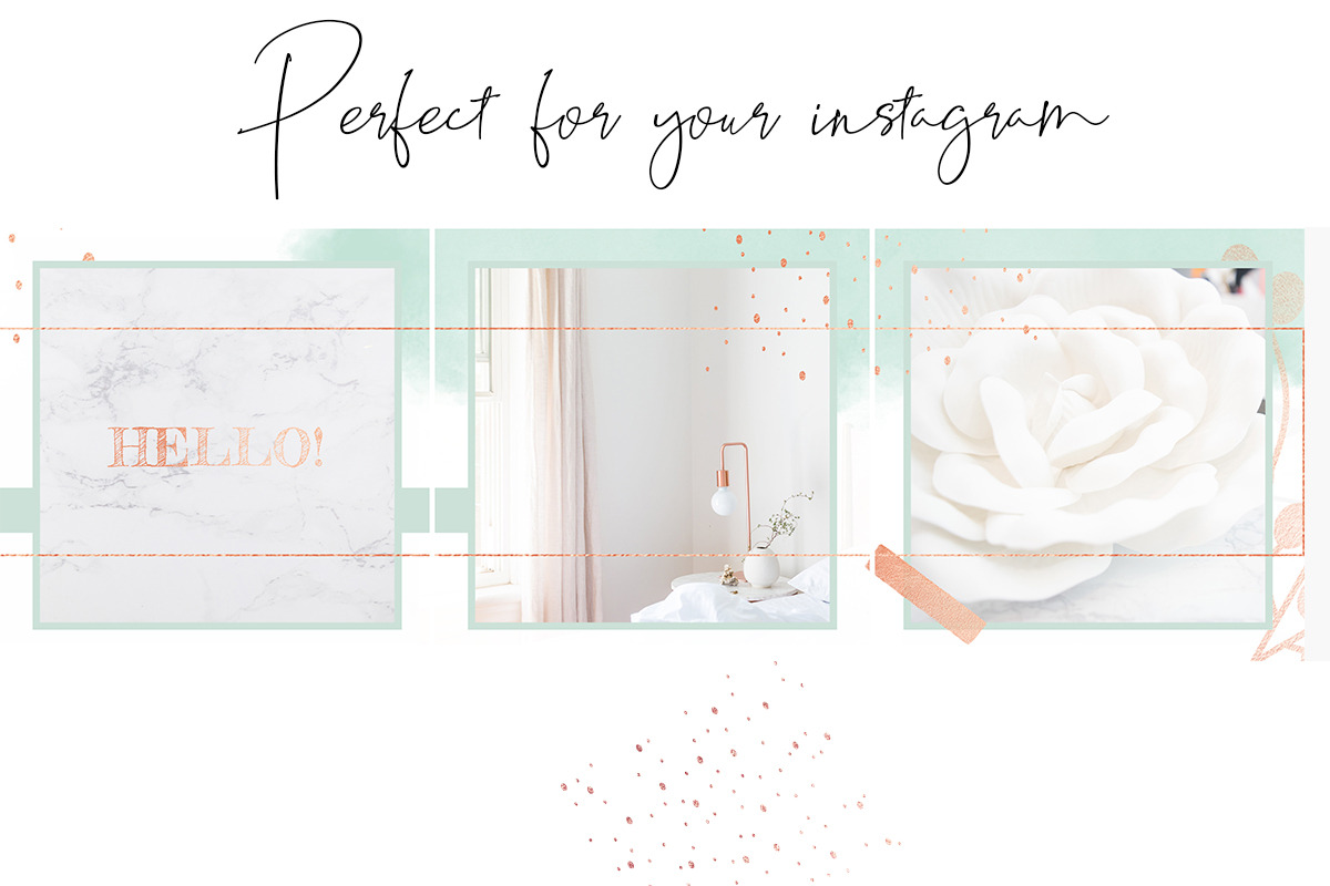 Instagram Post Template Mint Rose, a Templates & Theme by Bumblebee (Photo 4 of 5)