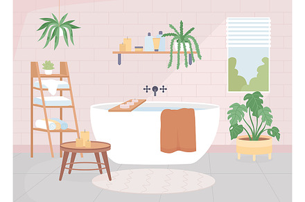 Scandinavian bathroom flat character, a Person Illustration by IMG visuals characters
