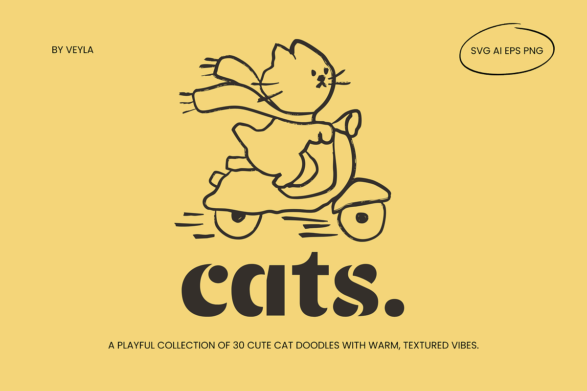 CATS: Naive Vector Cat Illustrations, an Animal Illustration by Veyla (Photo 1 of 11)