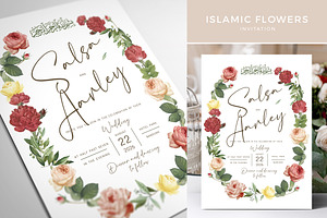 Islamic Flowers Invitation, an Invitation Template by Aarley Kaiven
