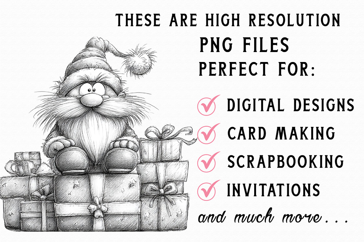 Santa Sketch,Christmas Clipart, an Illustration by Libby Wishes (Photo 6 of 9)