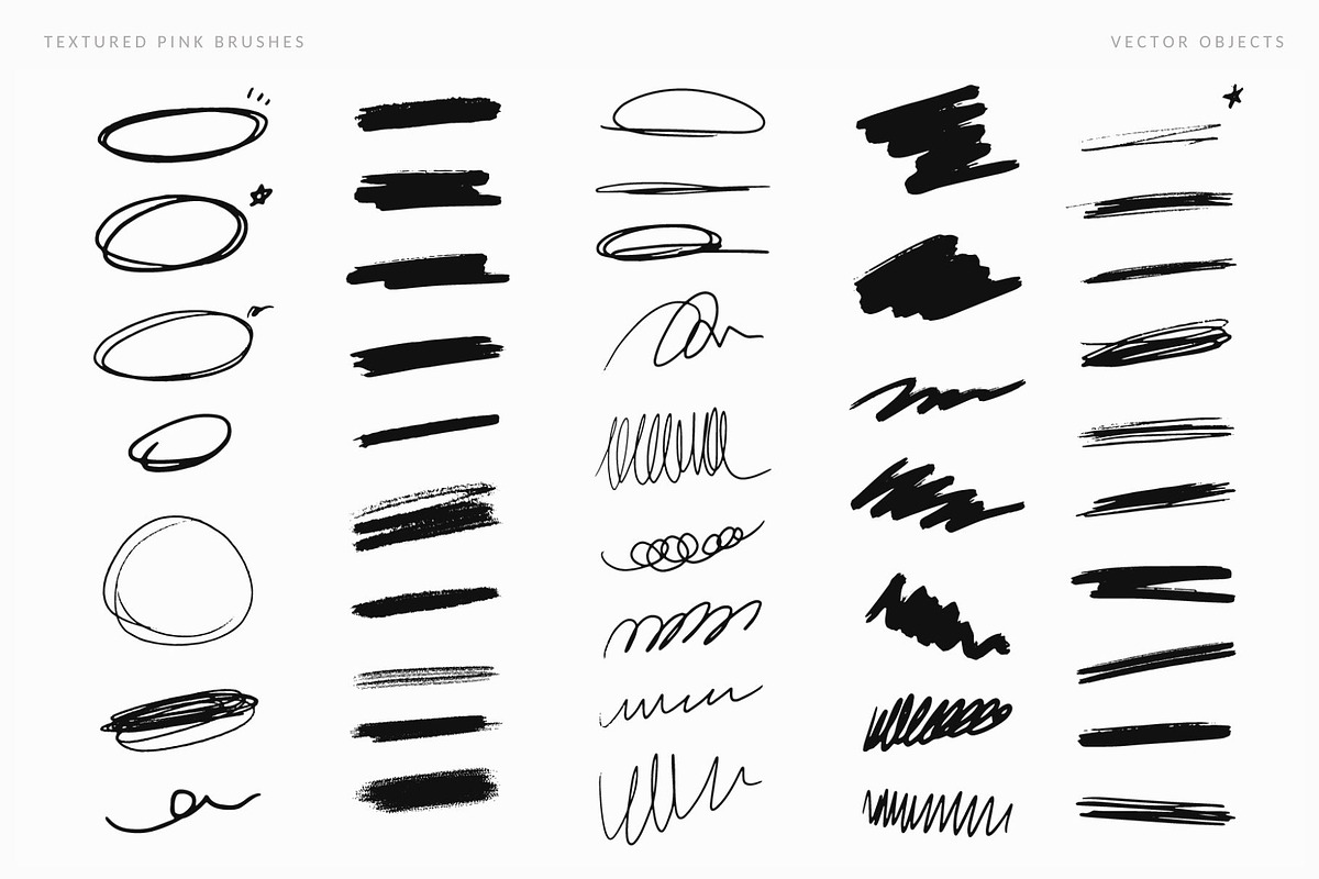 137 doodles with textured brushes, a Decorative Illustration by Pinkbrush (Photo 4 of 6)