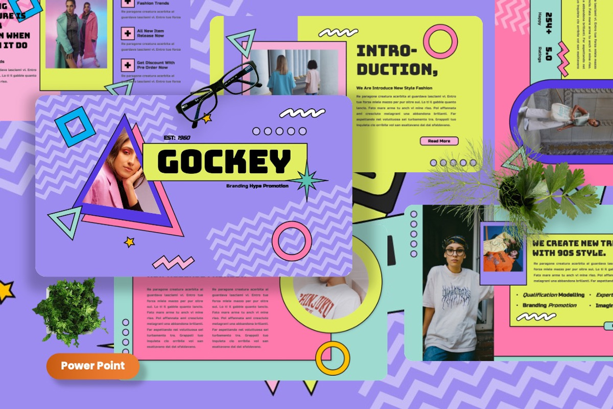 Gockey - 90s Trends Powerpoint, a Presentation Template by Dhabee (Photo 1 of 7)