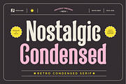 Nostalgic Condensed - Retro Serif, a Serif Font by Font Liner (Thumbnail 1 of 21)