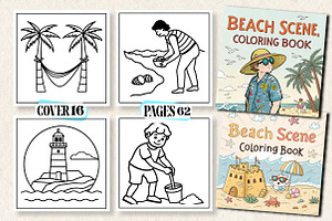Beach Scene Coloring Book, an Arts & Entertainment Photo by Wow Magic