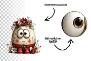 Quirky Easter Eggs Clipart Set, a Seasonal Illustration by Nicolle's Colorful Art (Thumbnail 5 of 9)