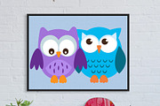 Woodland Owls Clipart and Vectors, an Illustration by GraphicHouse (Thumbnail 1 of 5)
