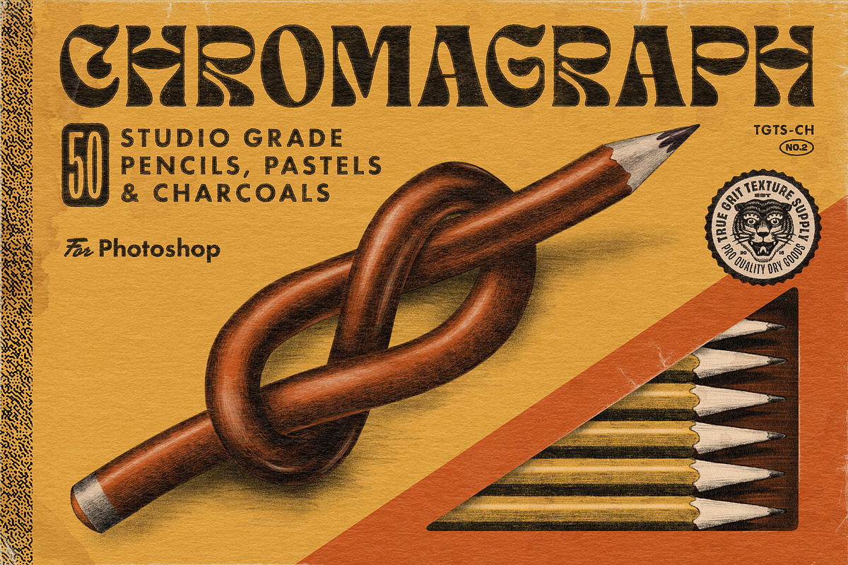 Chromagraph Pencils for Photoshop, a Brush Add-On by True Grit Texture Supply (Photo 1 of 13)