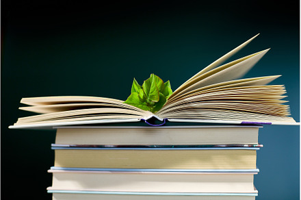 Open book, Stack of books with, a School & Education Photo by IlliaBondarPhotography