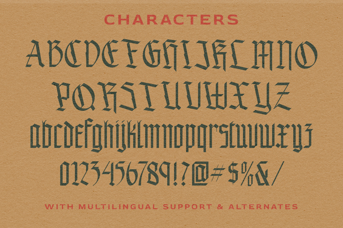 Gargamoth - Blackletter Typeface, a Blackletter Font by Letterhend Studio (Photo 8 of 8)